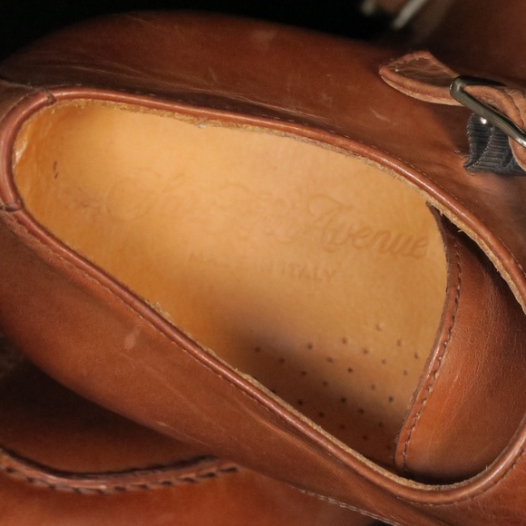 Sacks Fifth Avenue Mens Side Buckle Leather Dress Shoes (Made In Italy) 9M main image 7